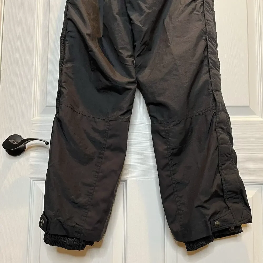 VINTAGE North Face FULL LENGTH SIDE ZIP Insulated Snow Pants Medium Black